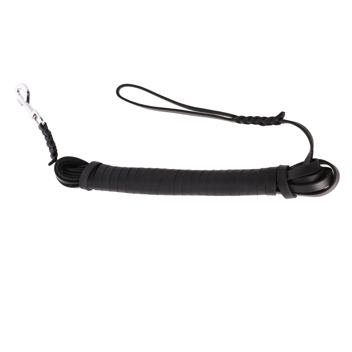 Hundeleine | Führleine 10 Meter extra lang aus Leder mit geflochtenem Griff
