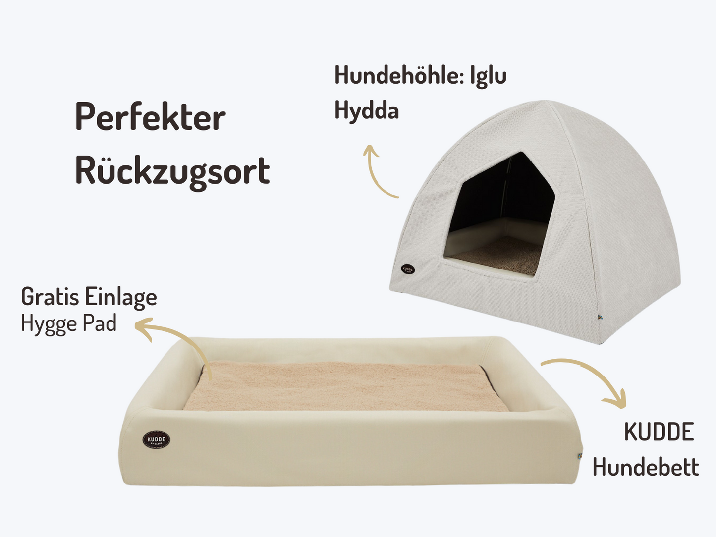 Hundebett | Hundehöhlen-Bundle | KUDDE + Iglu Hydda