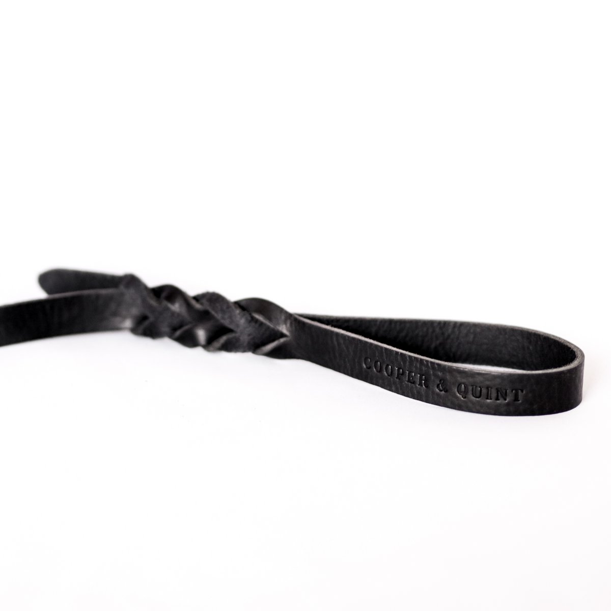 Gedrehte Hundeleine | Schwarz | Leder