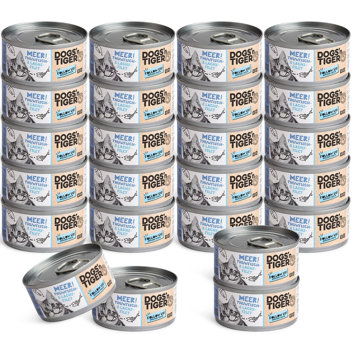 Dogs’n Tiger Adult Premium Katzenfutter, Meer, Nassfutter, Getreidefrei, Thunfisch & Lachs
