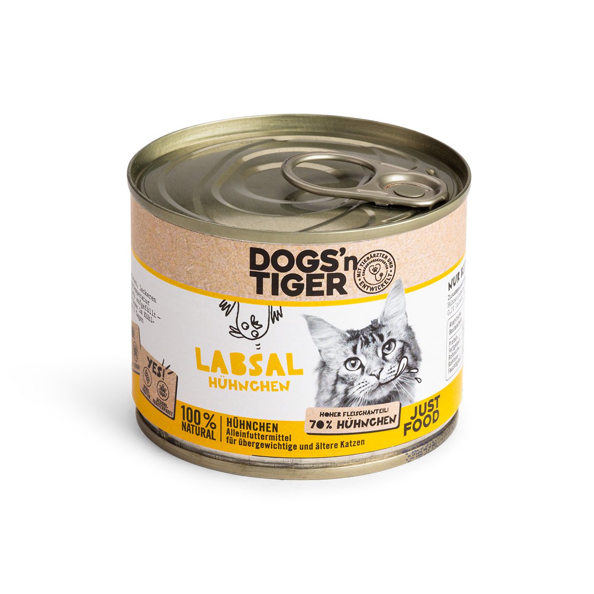 Dogs’n Tiger Adult, Senior, Premium Katzenfutter, Labsal, Nassfutter, Getreidefrei, Huhn