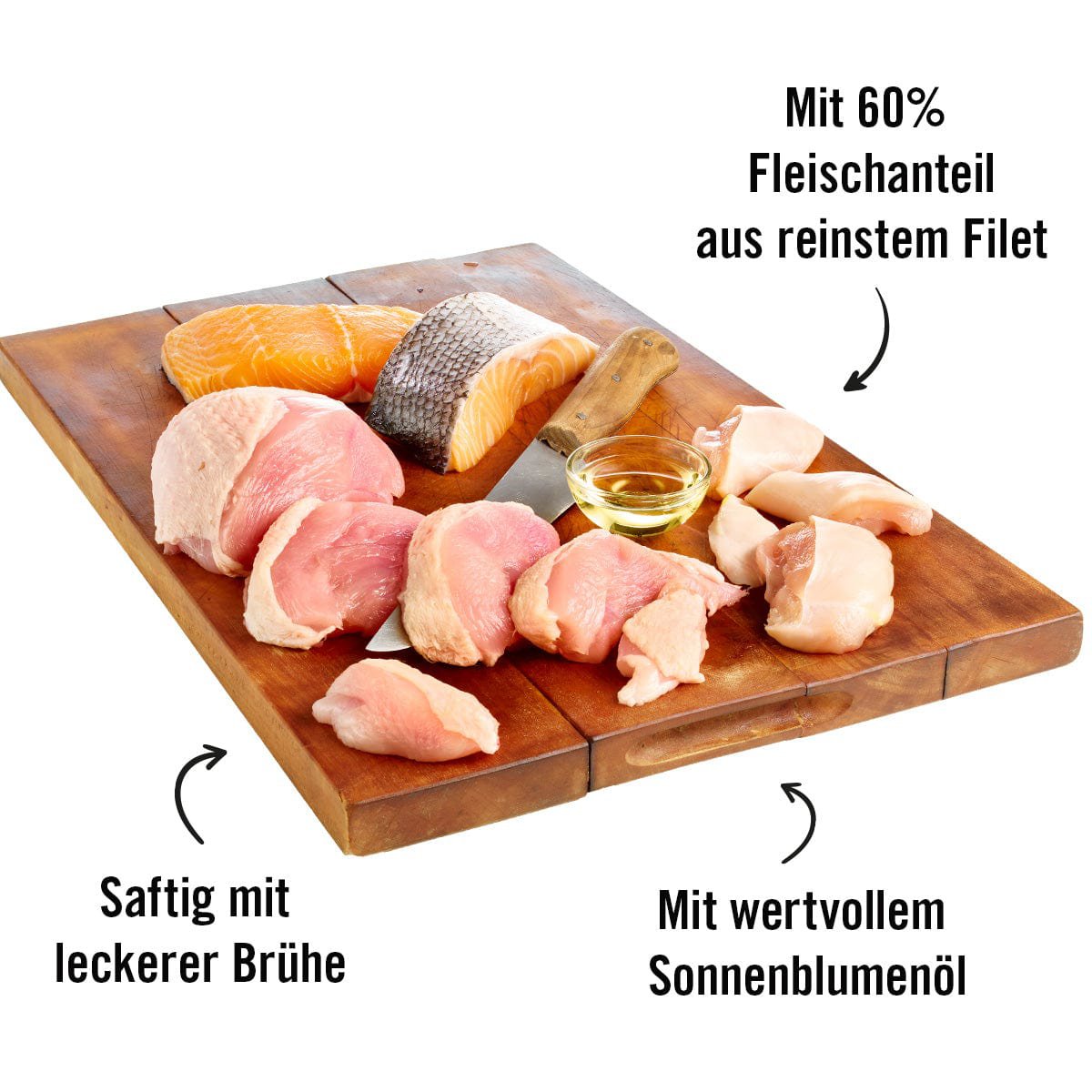 Dogs’n Tiger Adult, Premium Katzenfutter, Glück, Nassfutter, Getreidefrei, Huhn & Lachs