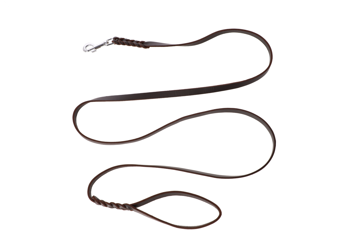 Hundeleine - traditionelle weiche geflochtene Lederleine mit Handschlaufe