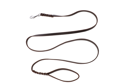 Hundeleine - traditionelle weiche geflochtene Lederleine mit Handschlaufe