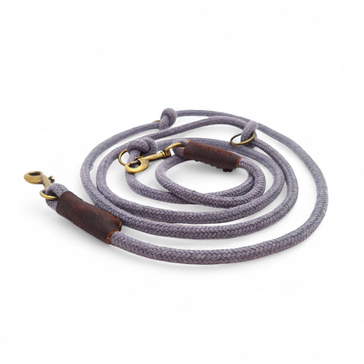 Just Cotton verstellbare Hundeleine | Seilleine | Grau