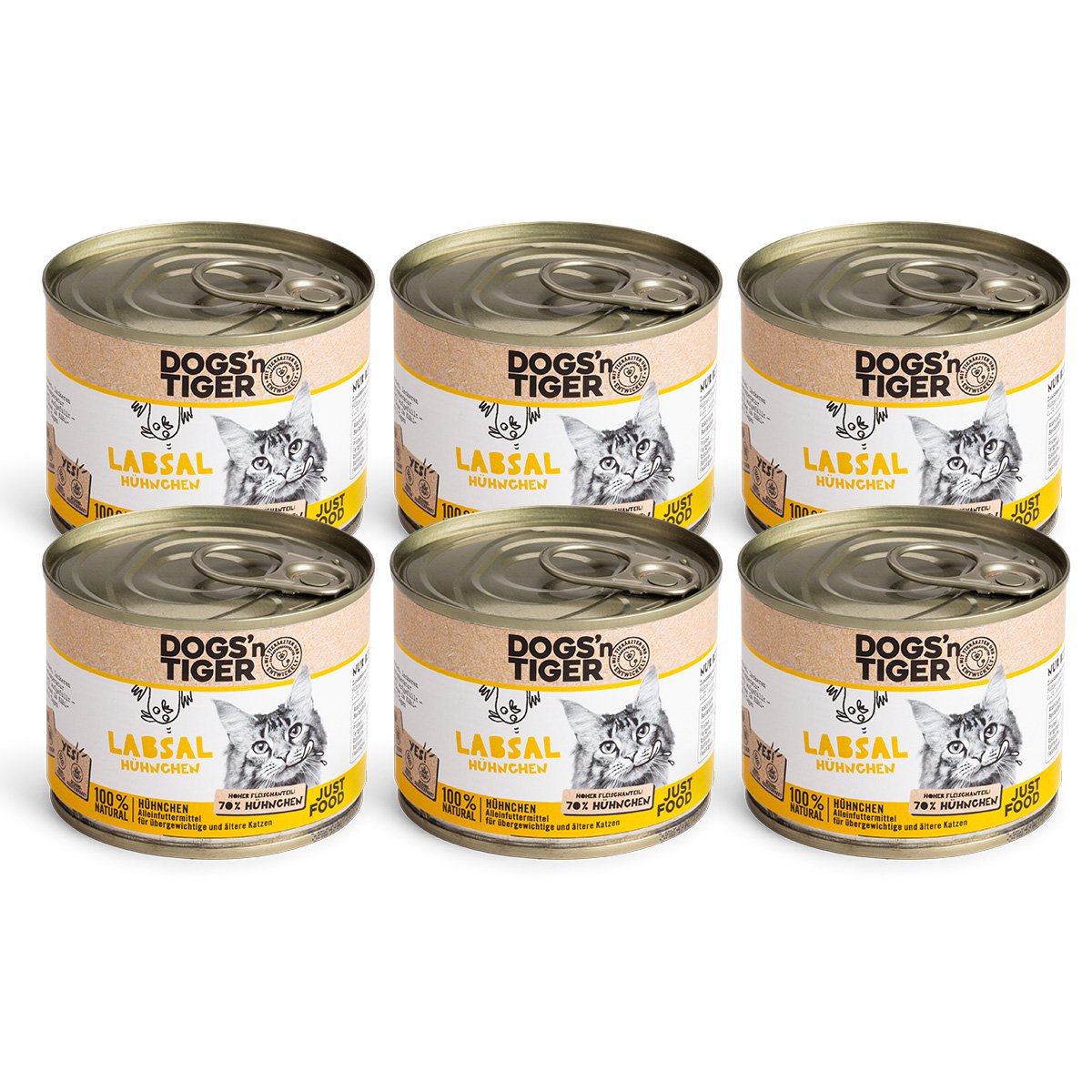 Dogs’n Tiger Adult, Senior, Premium Katzenfutter, Labsal, Nassfutter, Getreidefrei, Huhn