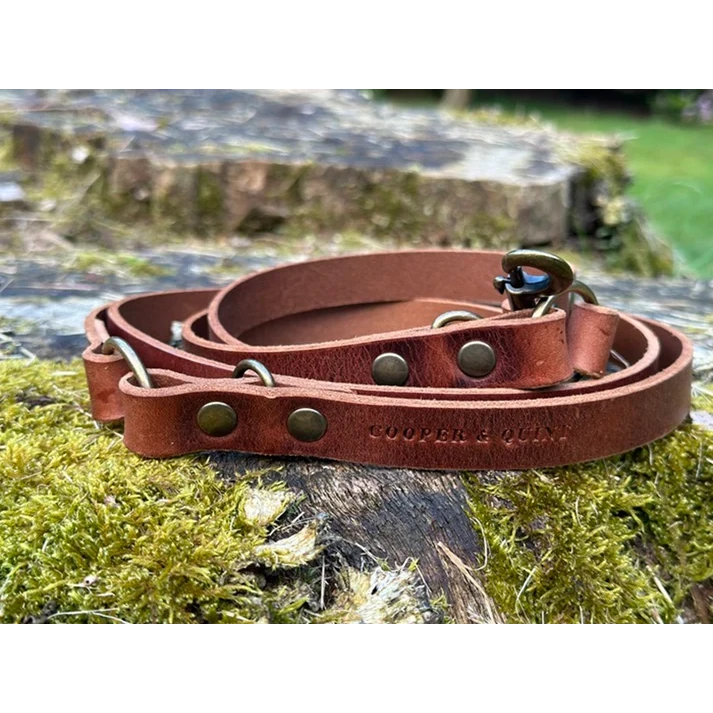 Hundeleine, einstellbar Leder -Leine | Braun