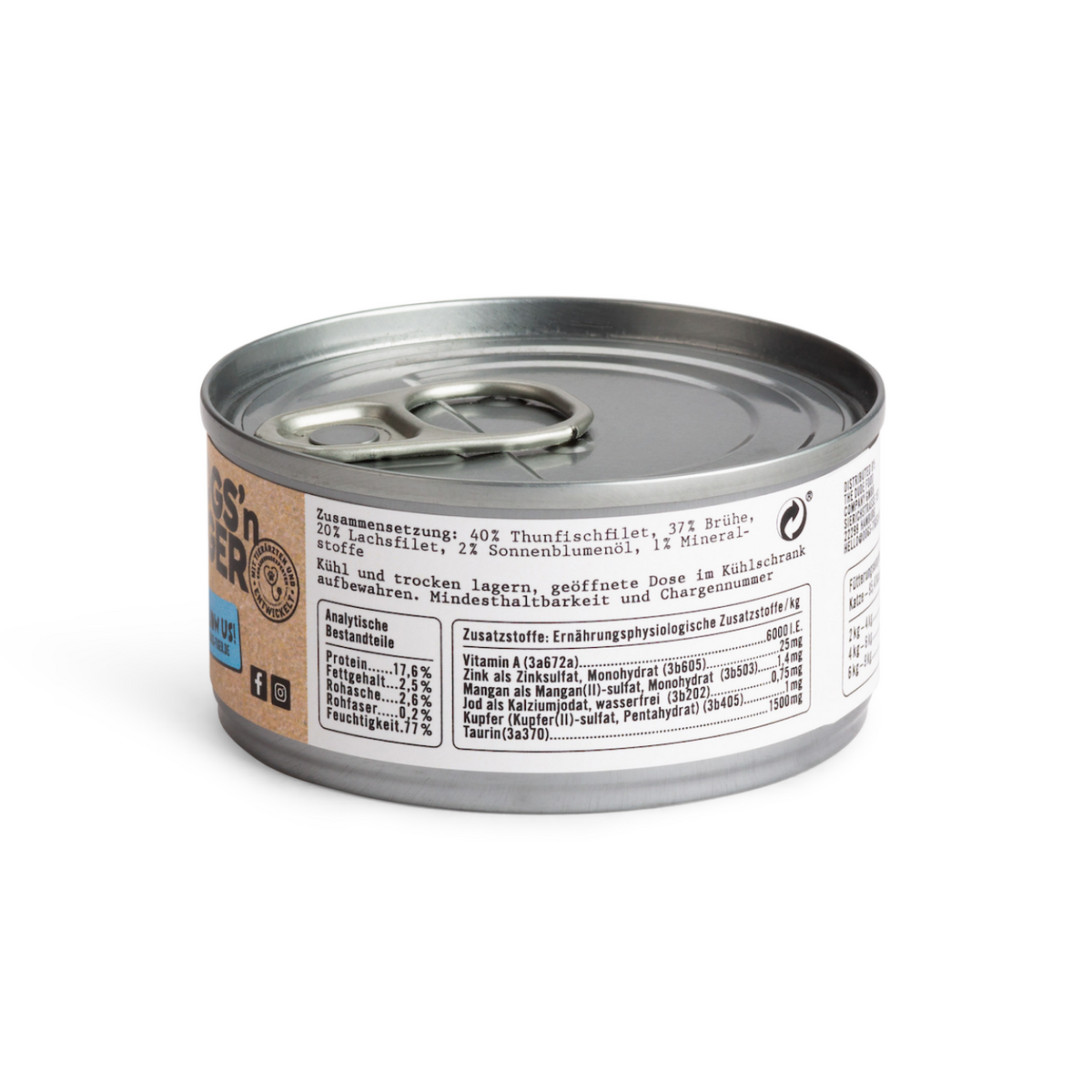 Dogs’n Tiger Adult Premium Katzenfutter, Meer, Nassfutter, Getreidefrei, Thunfisch & Lachs