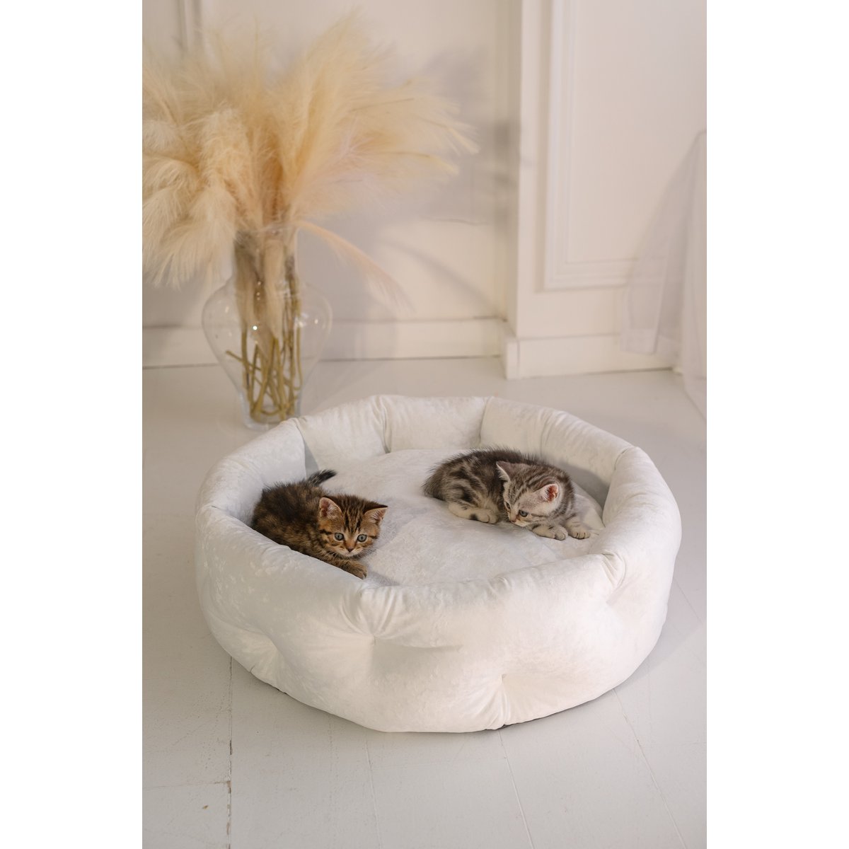 MARSHMALLOW Hundebett aus Samt mit Marmoreffekt