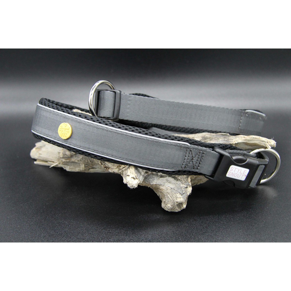 Hundehalsband Silber Grau