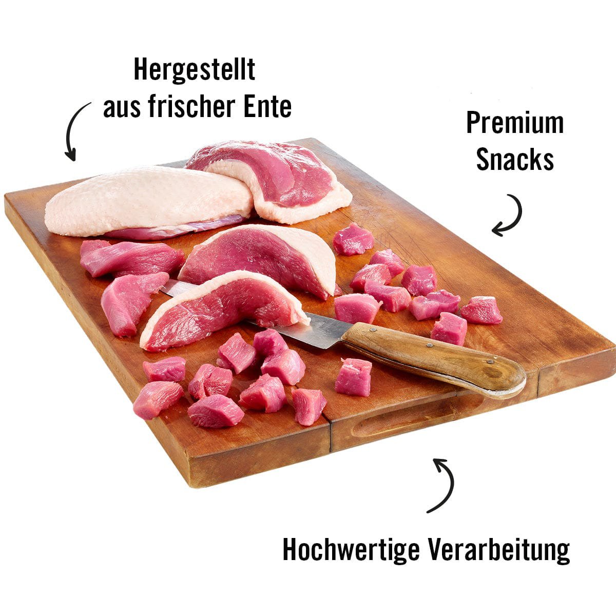 Dogs’n Tiger Adult Katzen Snacks Mmmh mmmh, Leckerlies, 99% gefriergetrocknetes Entenbrustfilet