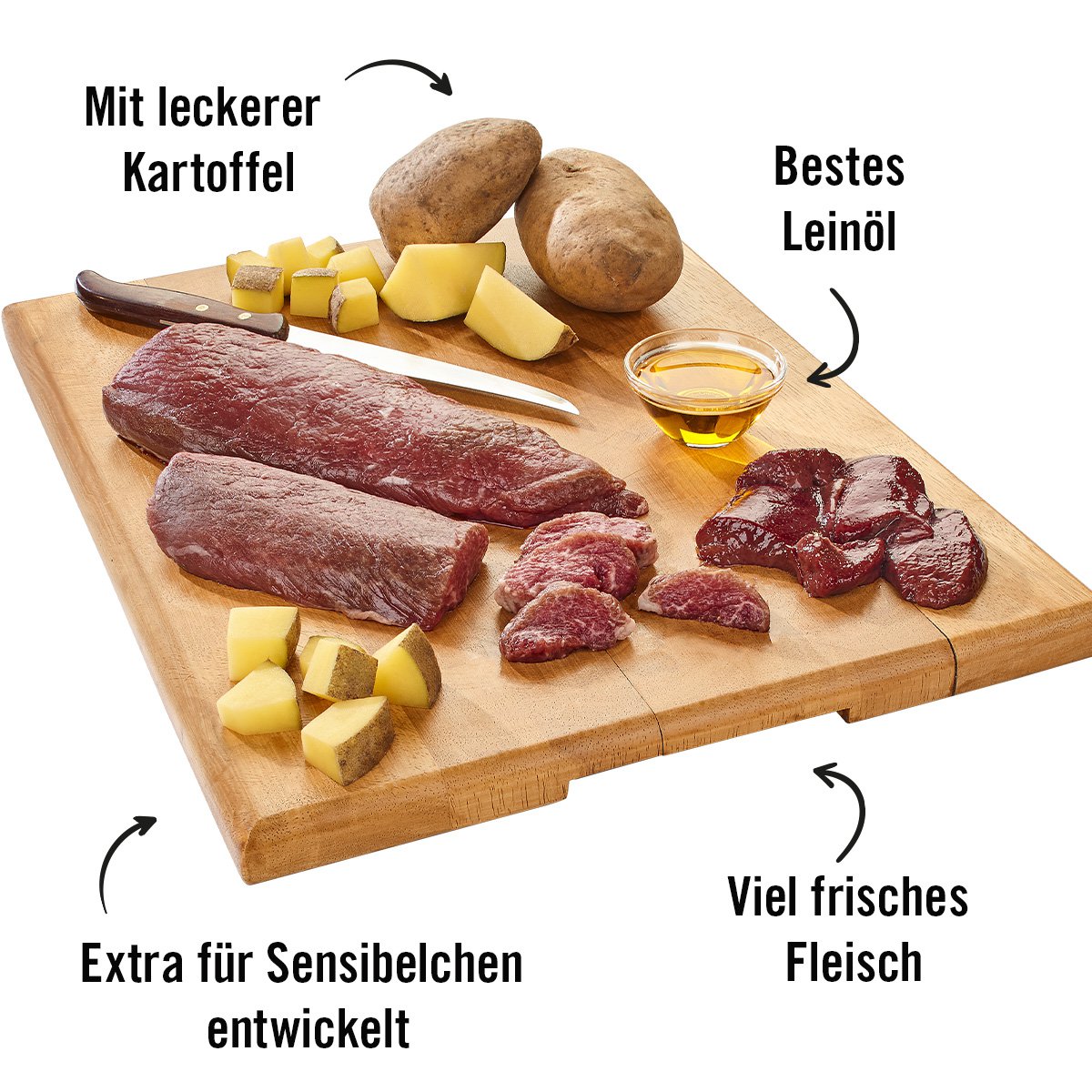 Dogs’n Tiger Adult Hundefutter, Nassfutter, Sattelfest, Getreidefrei, hypoallergen, Monoprotein, Pferd & Kartoffel