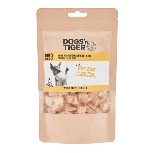 Dogs’n Tiger Adult, Hunde Snacks, Fatzke, Leckerlies, 99% gefriergetrocknetes Hühnchenbrustfilet
