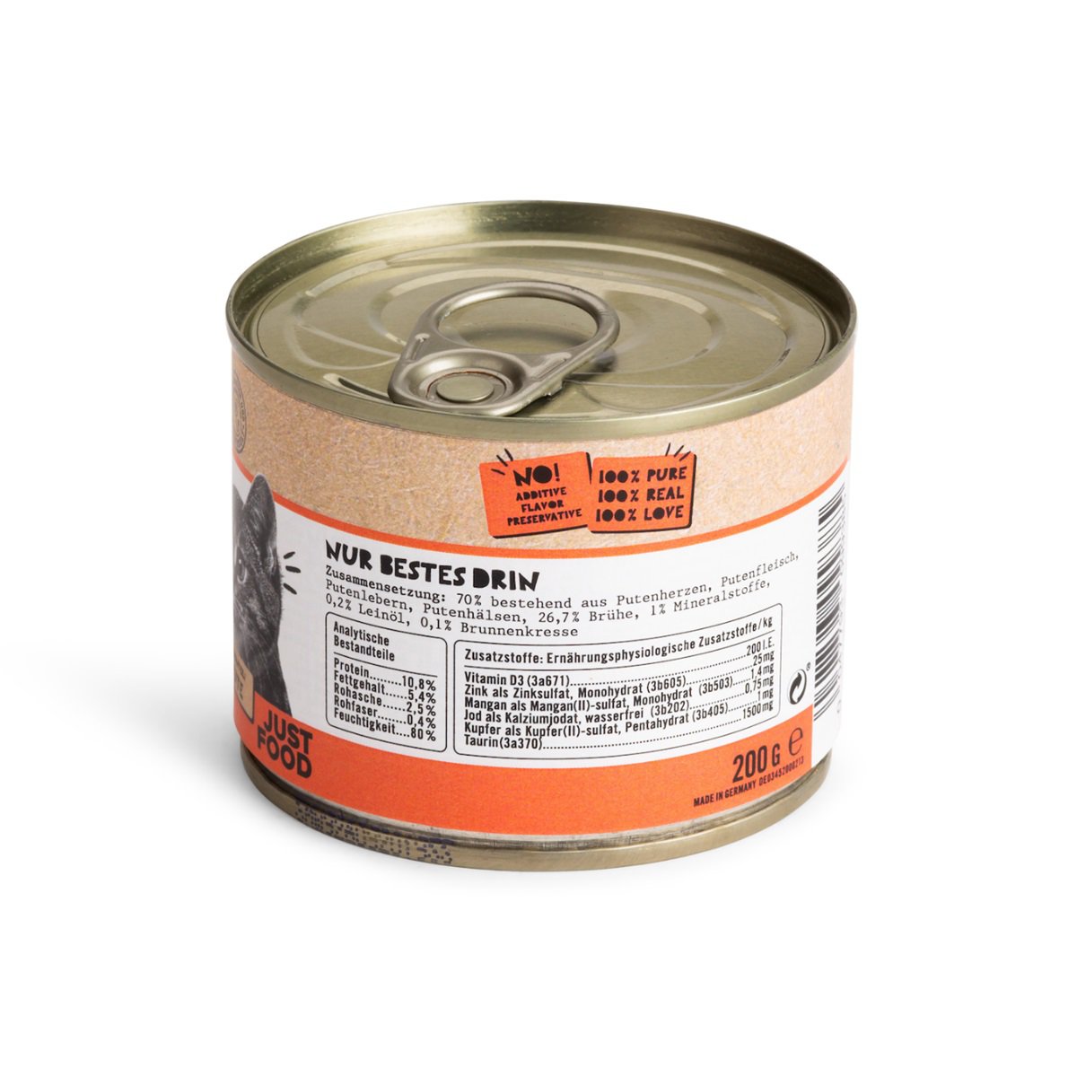 Dogs’n Tiger Adult Premium, Katzenfutter, Köstlich, Nassfutter, Getreidefrei, Pute & Leinöl