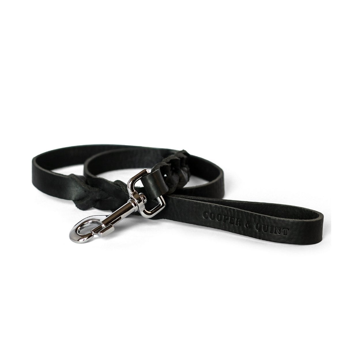 Gedrehte Hundeleine | Schwarz | Leder