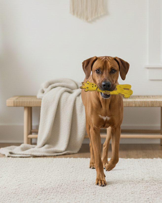 Hundespielzeug aus Leder "Giraffe" - BUDDY