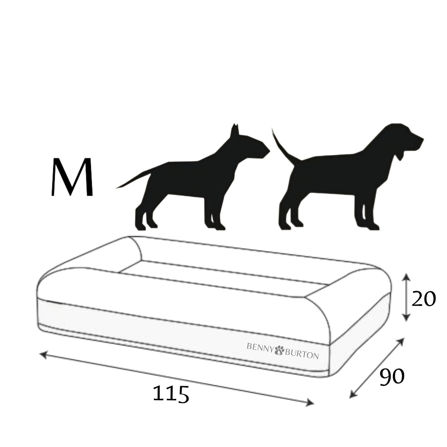 Hundebett Barklay Größe M mit Bouclébezug