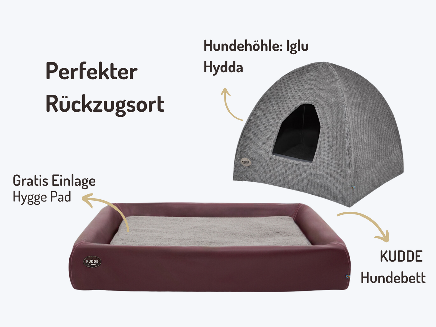Hundebett | Hundehöhlen-Bundle | KUDDE + Iglu Hydda