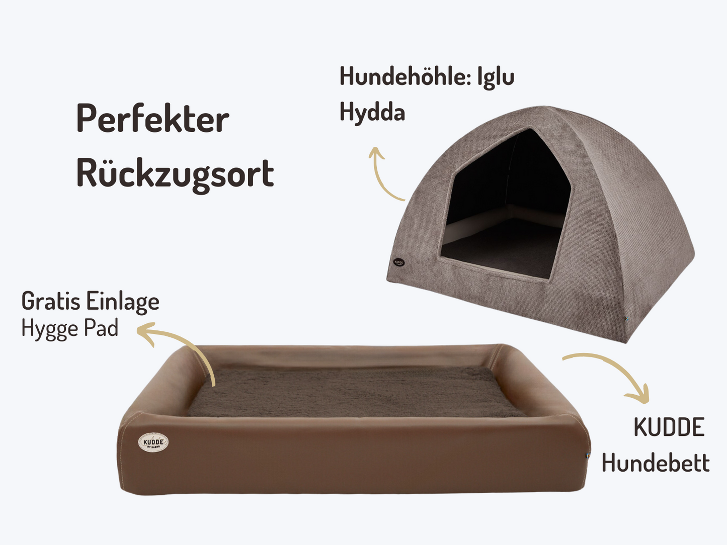Hundebett | Hundehöhlen-Bundle | KUDDE + Iglu Hydda