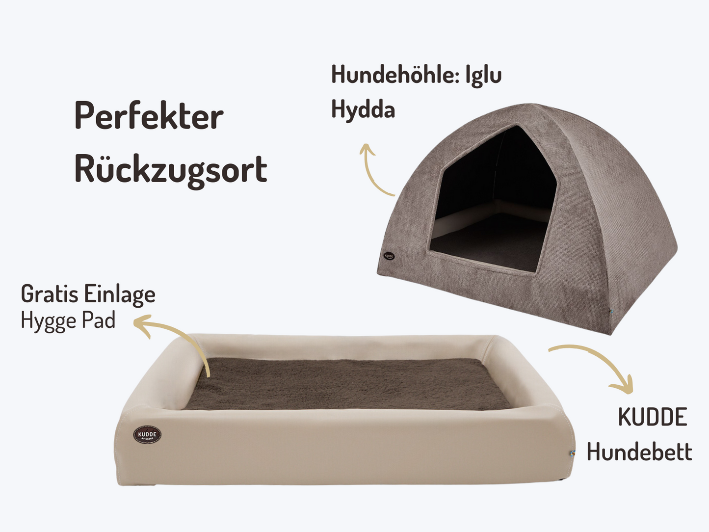 Hundebett | Hundehöhlen-Bundle | KUDDE + Iglu Hydda