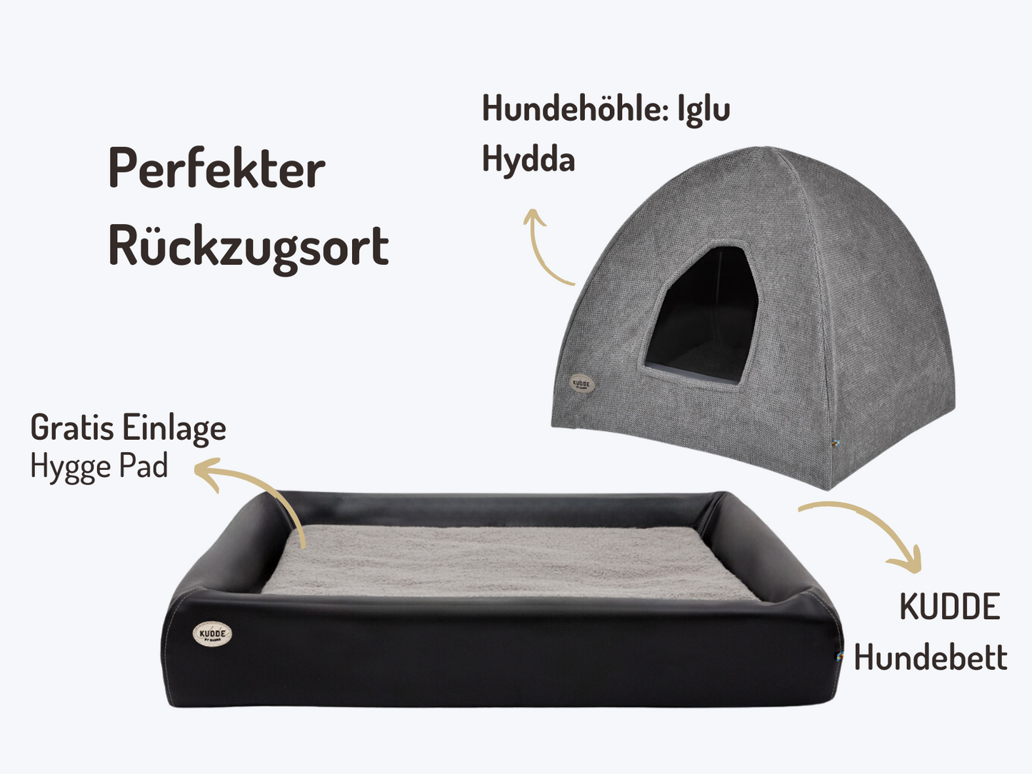 Hundebett | Hundehöhlen-Bundle | KUDDE + Iglu Hydda
