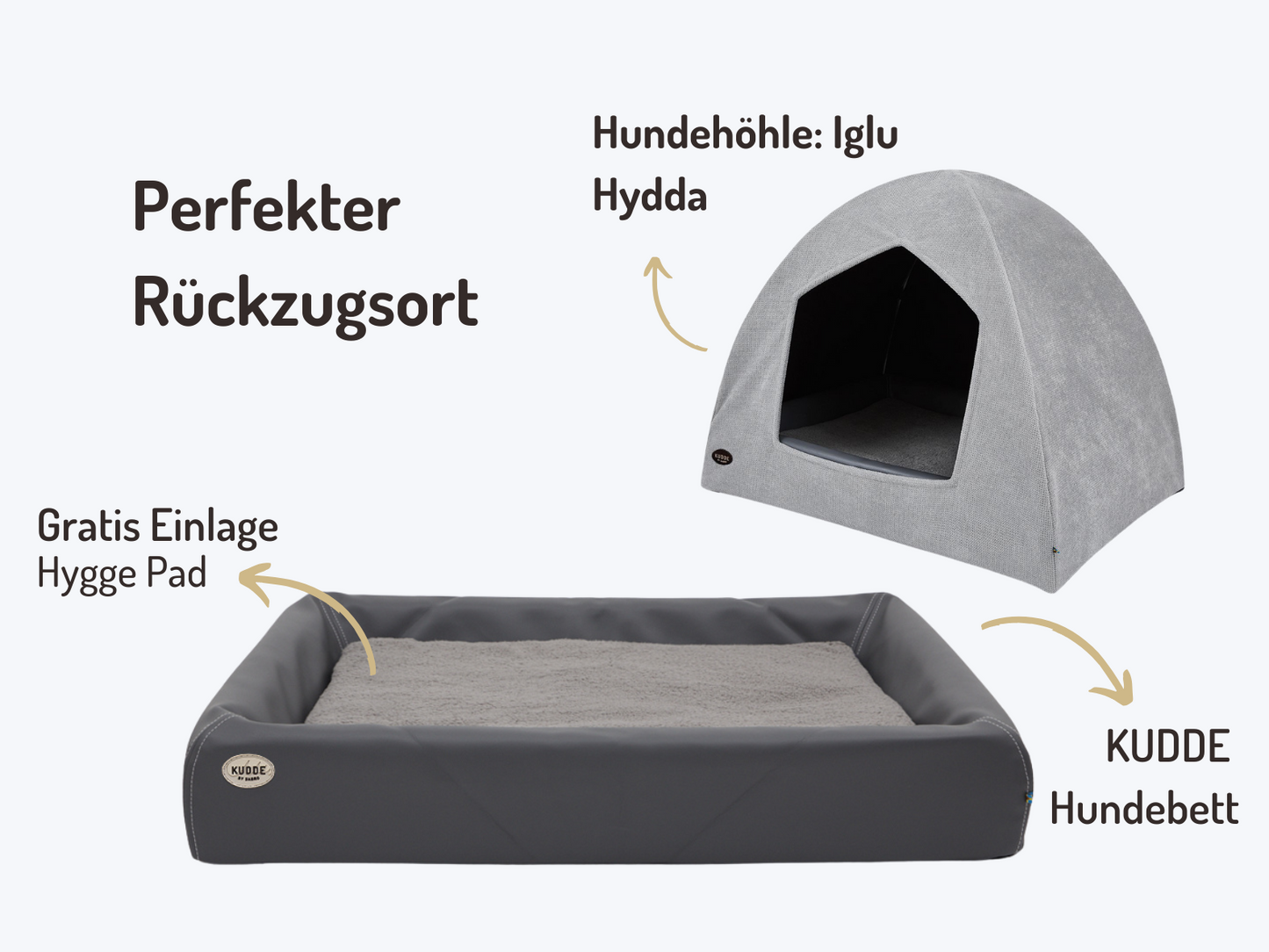 Hundebett | Hundehöhlen-Bundle | KUDDE + Iglu Hydda