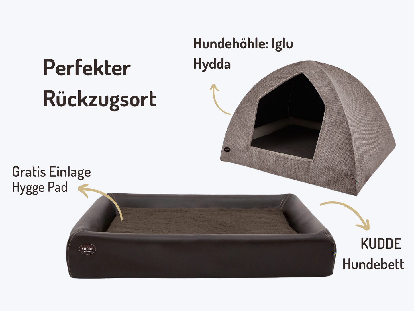 Hundebett | Hundehöhlen-Bundle | KUDDE + Iglu Hydda