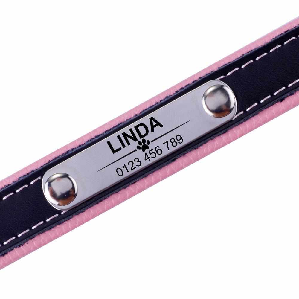 Personalisiertes dunkles Hundehalsband mit Namen graviert