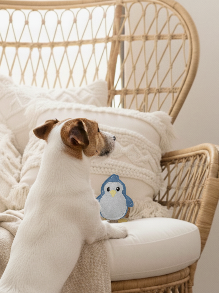Hundespielzeug aus Leder "kl. Pinguin"