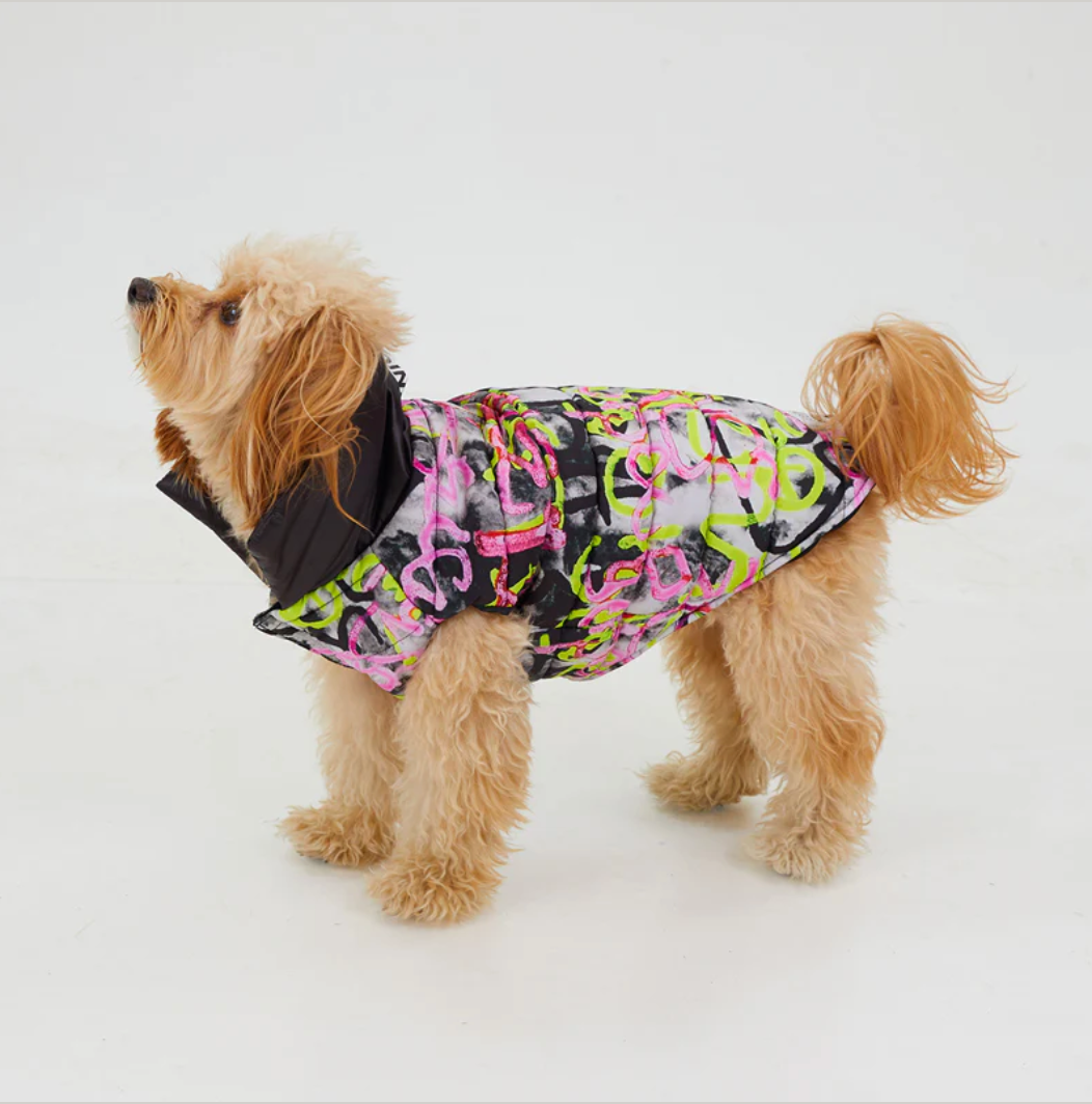 Graffiti Wasserdichte Pufferjacke - Hundejacke