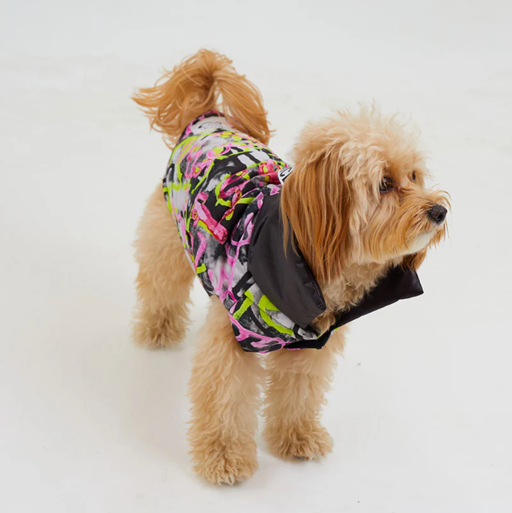 Graffiti Wasserdichte Pufferjacke - Hundejacke