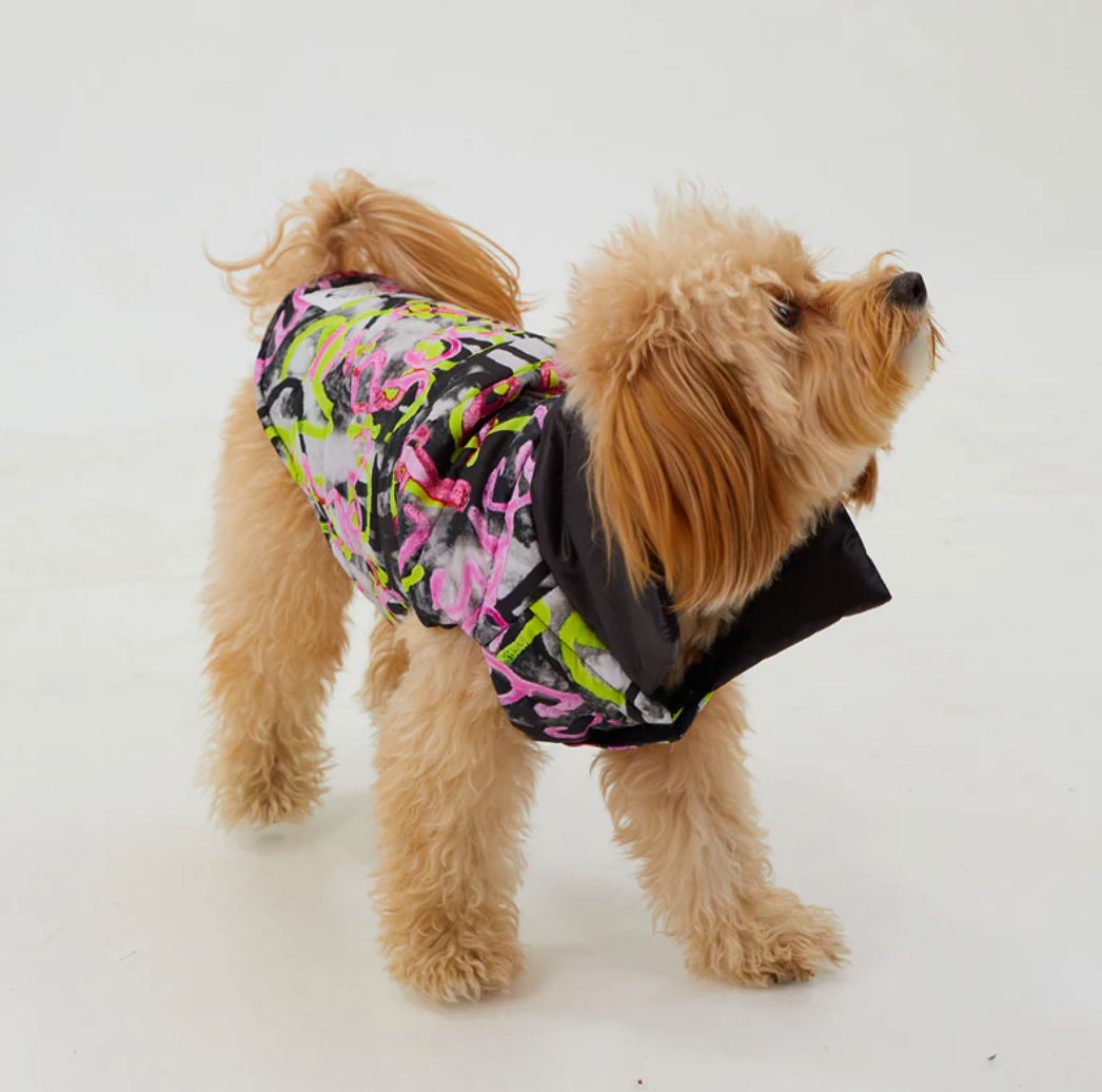 Graffiti Wasserdichte Pufferjacke - Hundejacke