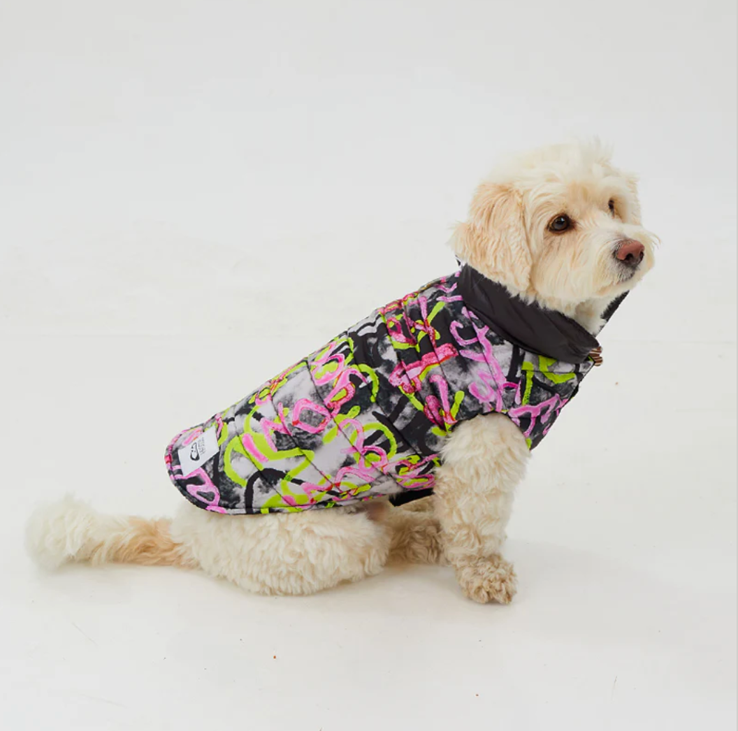 Graffiti Wasserdichte Pufferjacke - Hundejacke