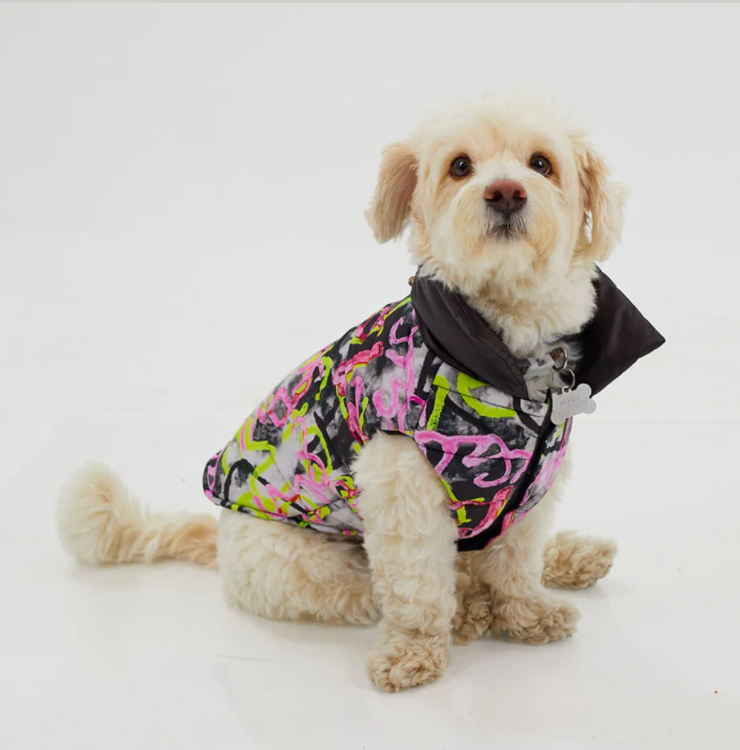 Graffiti Wasserdichte Pufferjacke - Hundejacke
