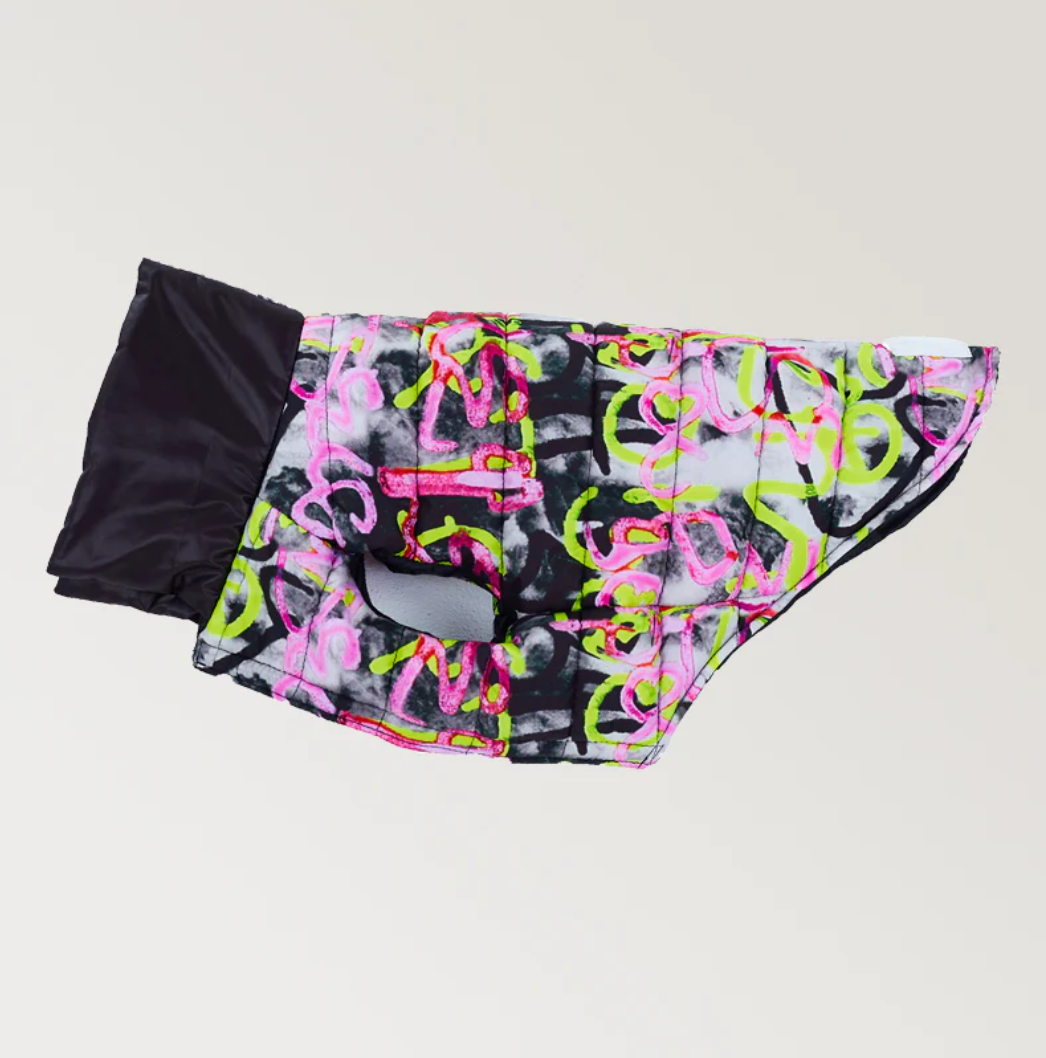 Graffiti Wasserdichte Pufferjacke - Hundejacke
