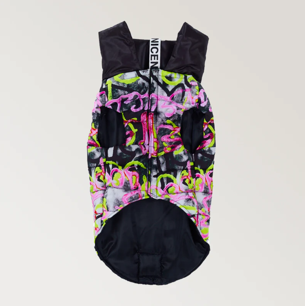 Graffiti Wasserdichte Pufferjacke - Hundejacke