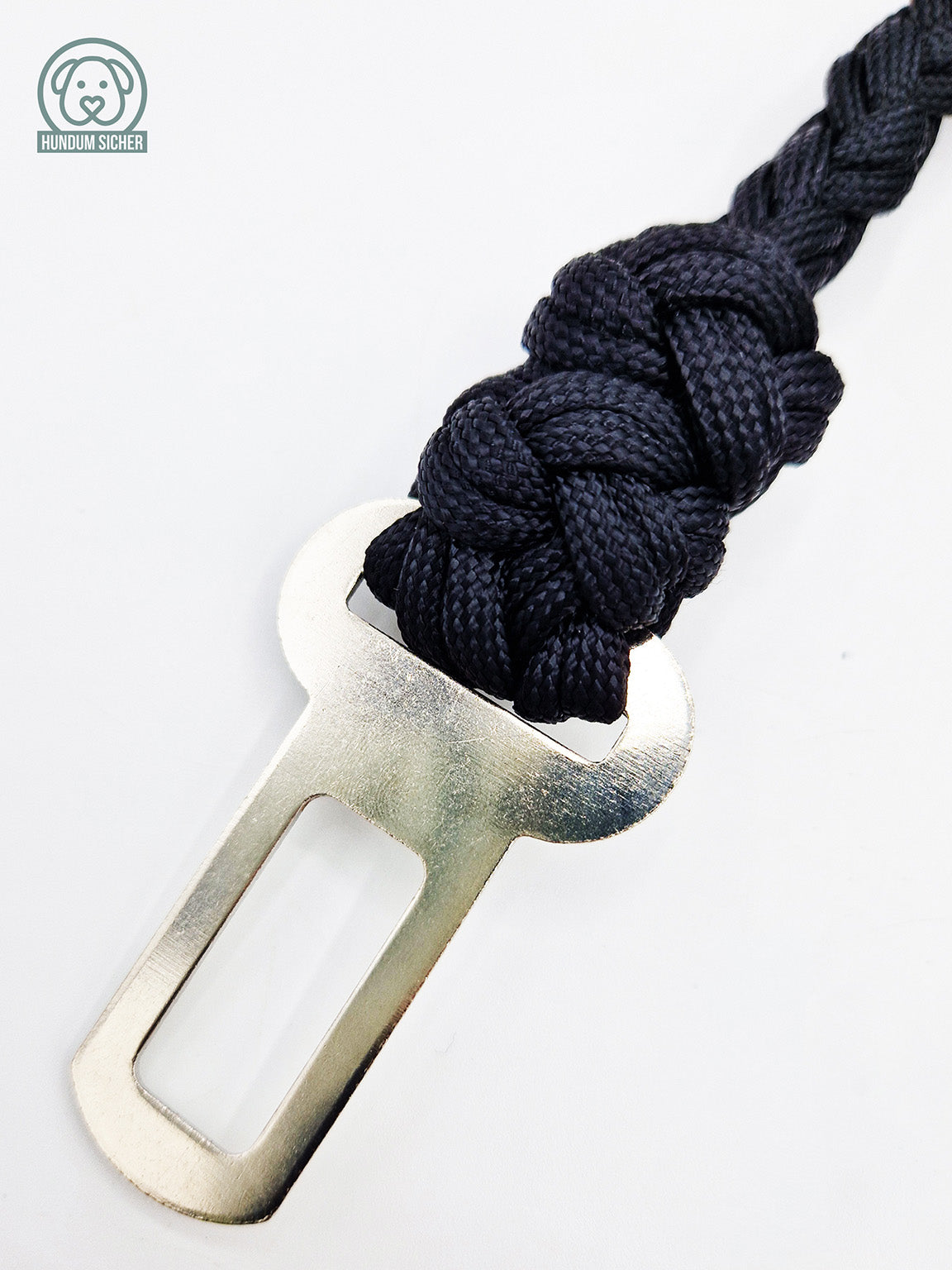 Hunde-Autosicherheitsgurt aus Paracord - handgefertigt in Deutschland [Schwarz] - HUNDUM SICHER©