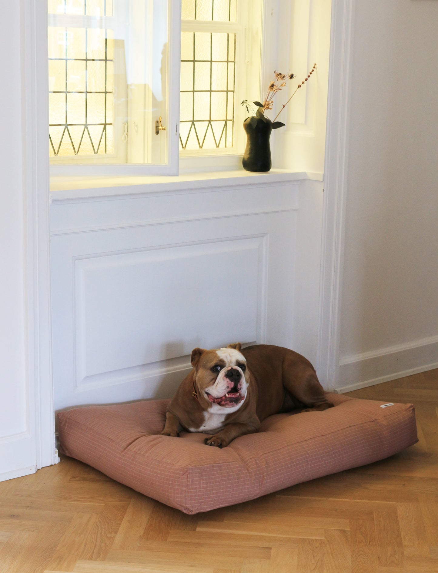 Tobine Hundebett - kariert/Rosé