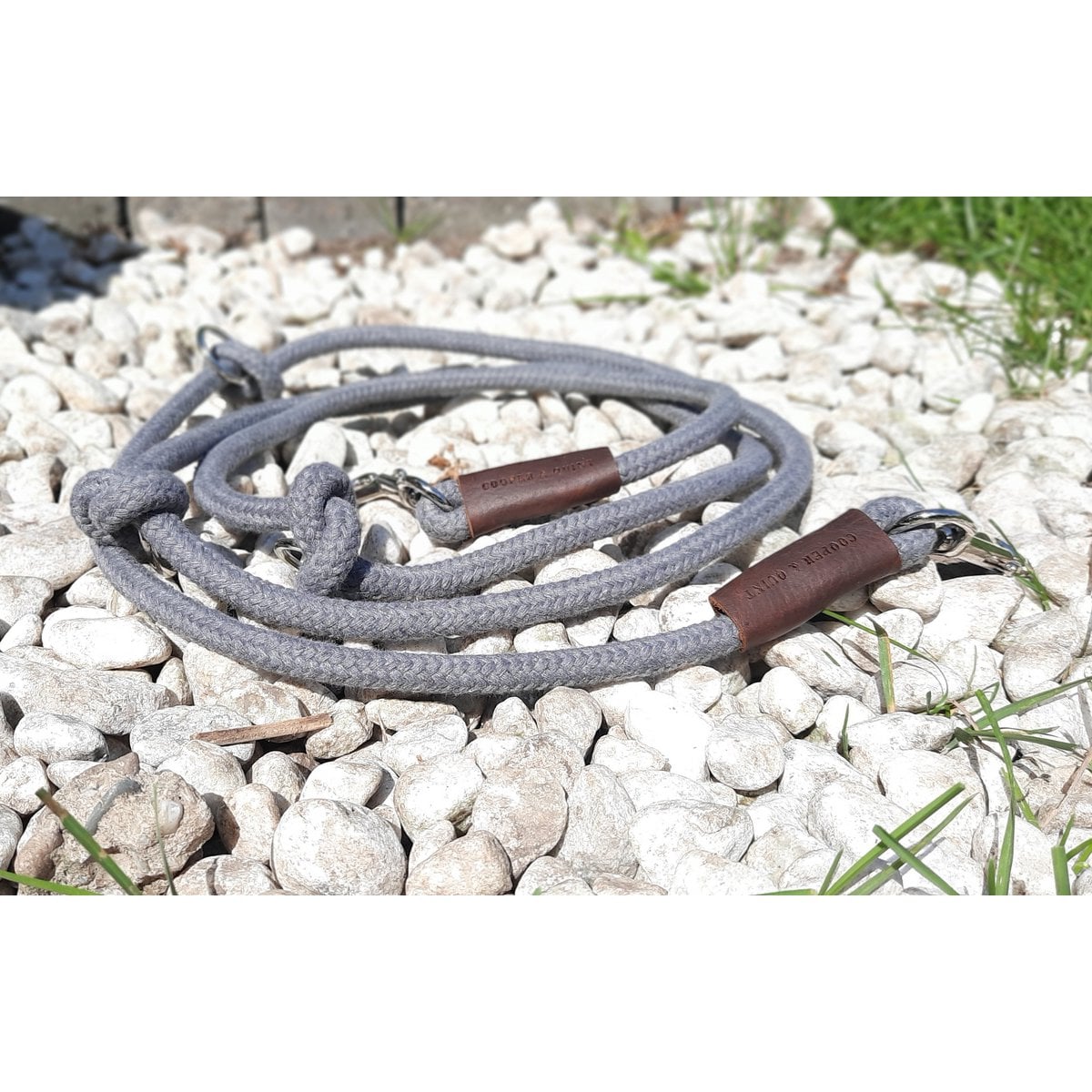 Just Cotton verstellbare Hundeleine | Seilleine | Grau
