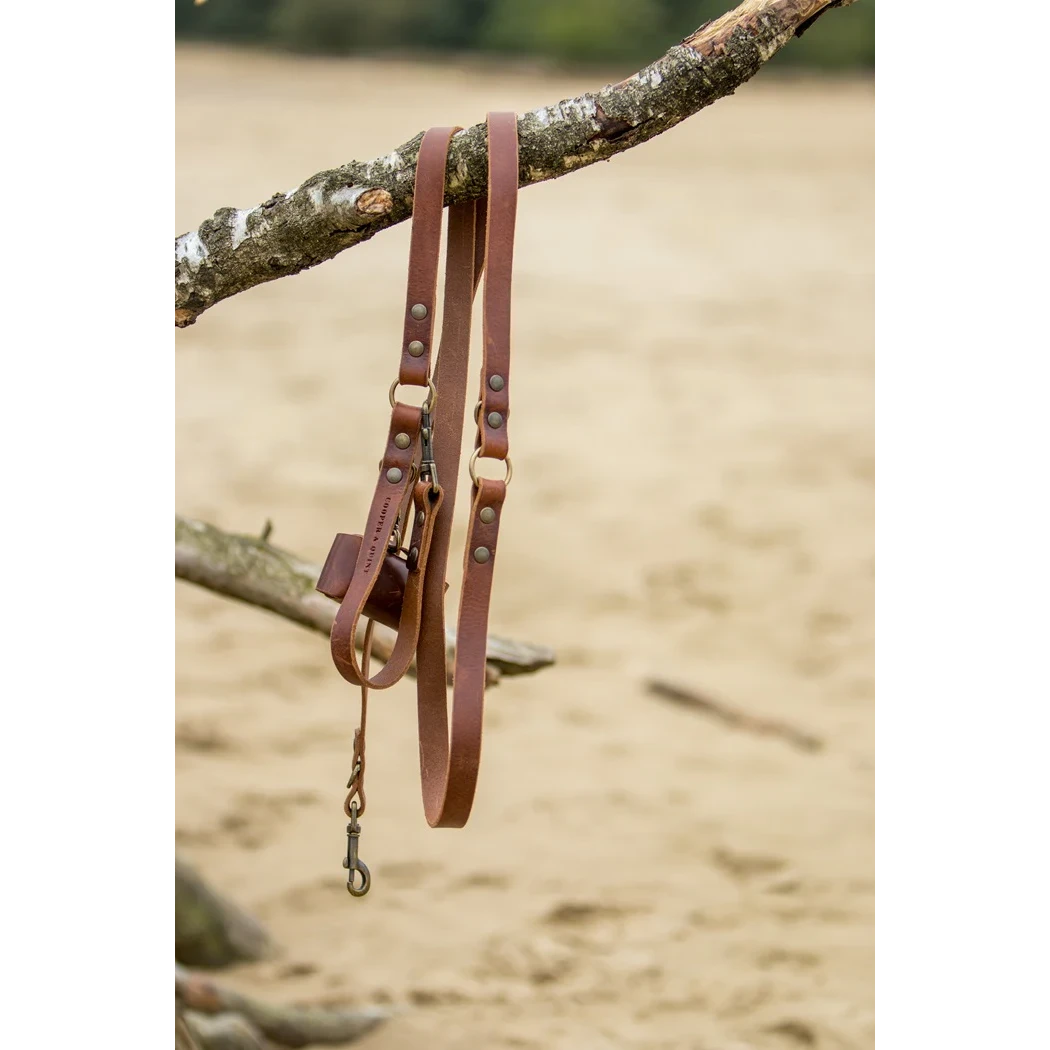 Hundeleine, einstellbar Leder -Leine | Braun