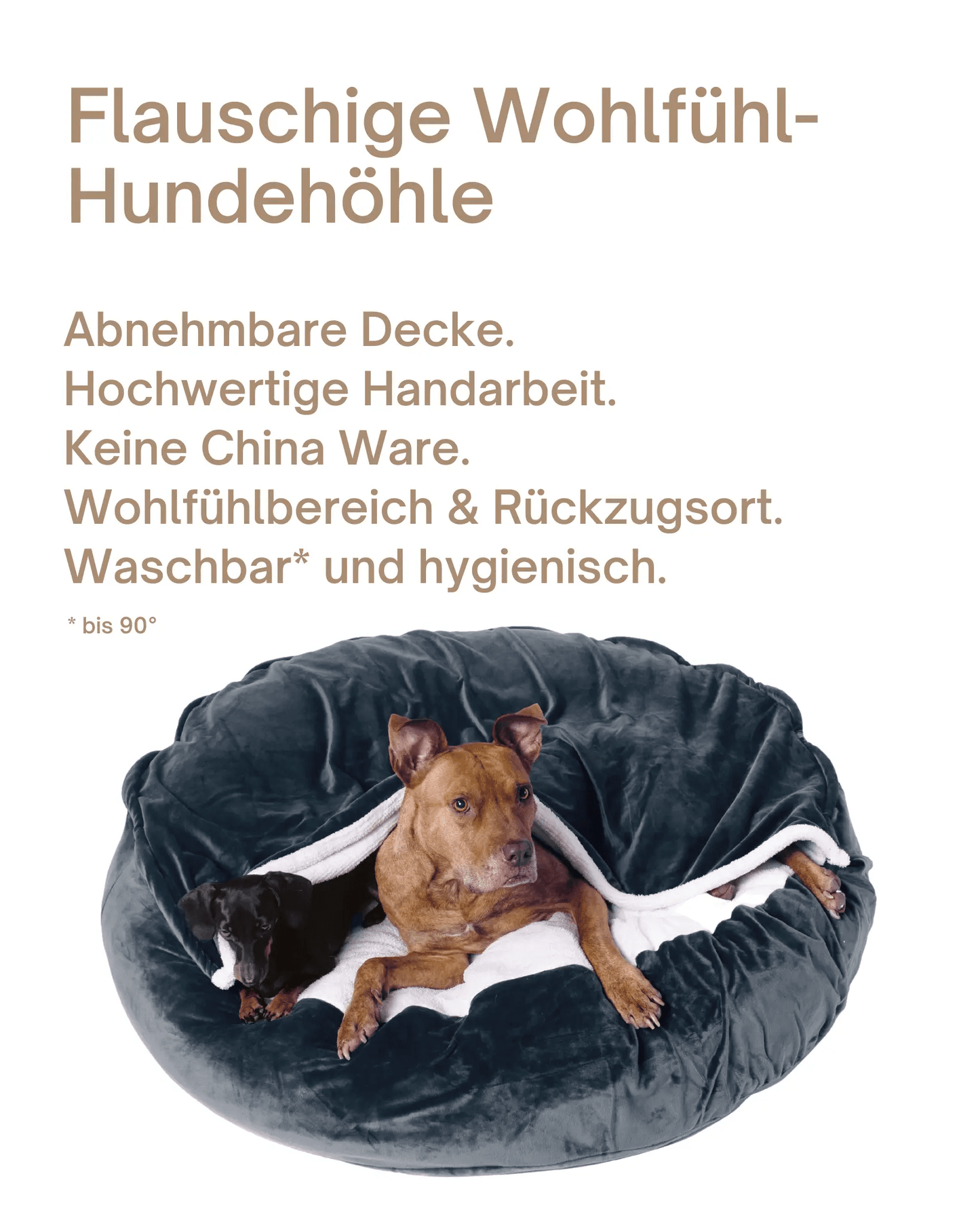 Kuscheliges Hundebett: Anti-Stress mit abnehmbarer Kuscheldecke