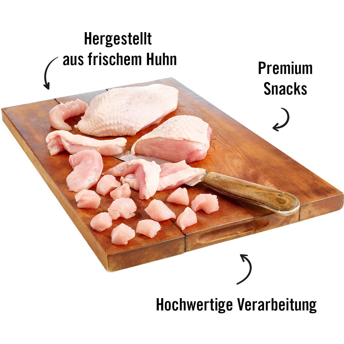 Dogs’n Tiger Adult Katzen Snacks Mmmh mmmh, Leckerlies, 99% gefriergetrocknetes Hühnchenbrustfilet