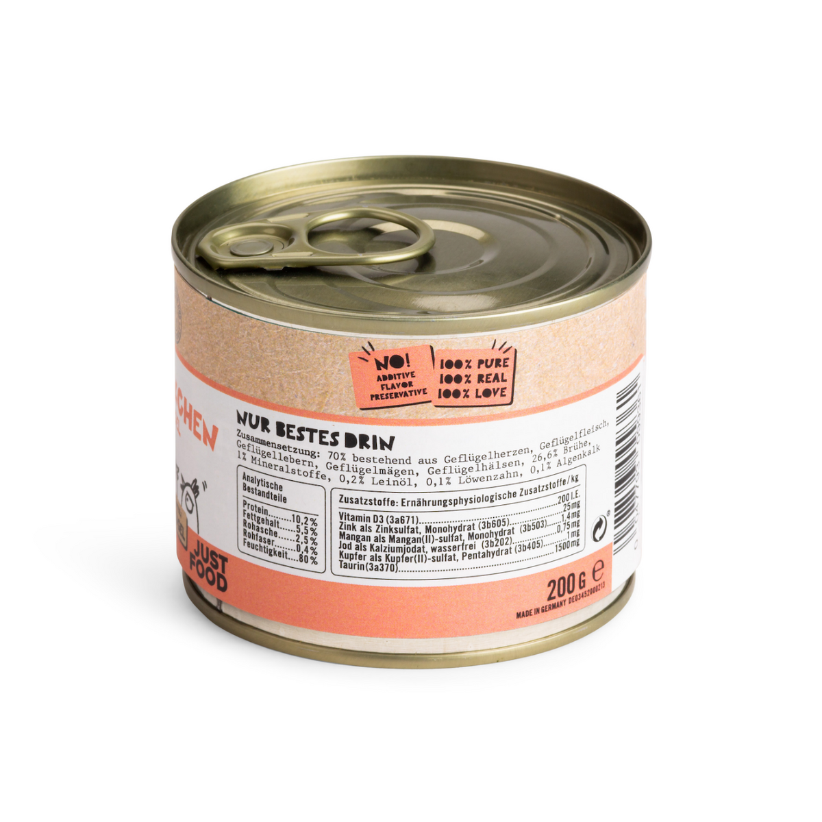 Dogs’n Tiger Junior, Kitten Premium Katzenfutter, Nassfutter, Getreidefrei, Nesthäkchen, Geflügel, Algenkalk & Löwenzahn