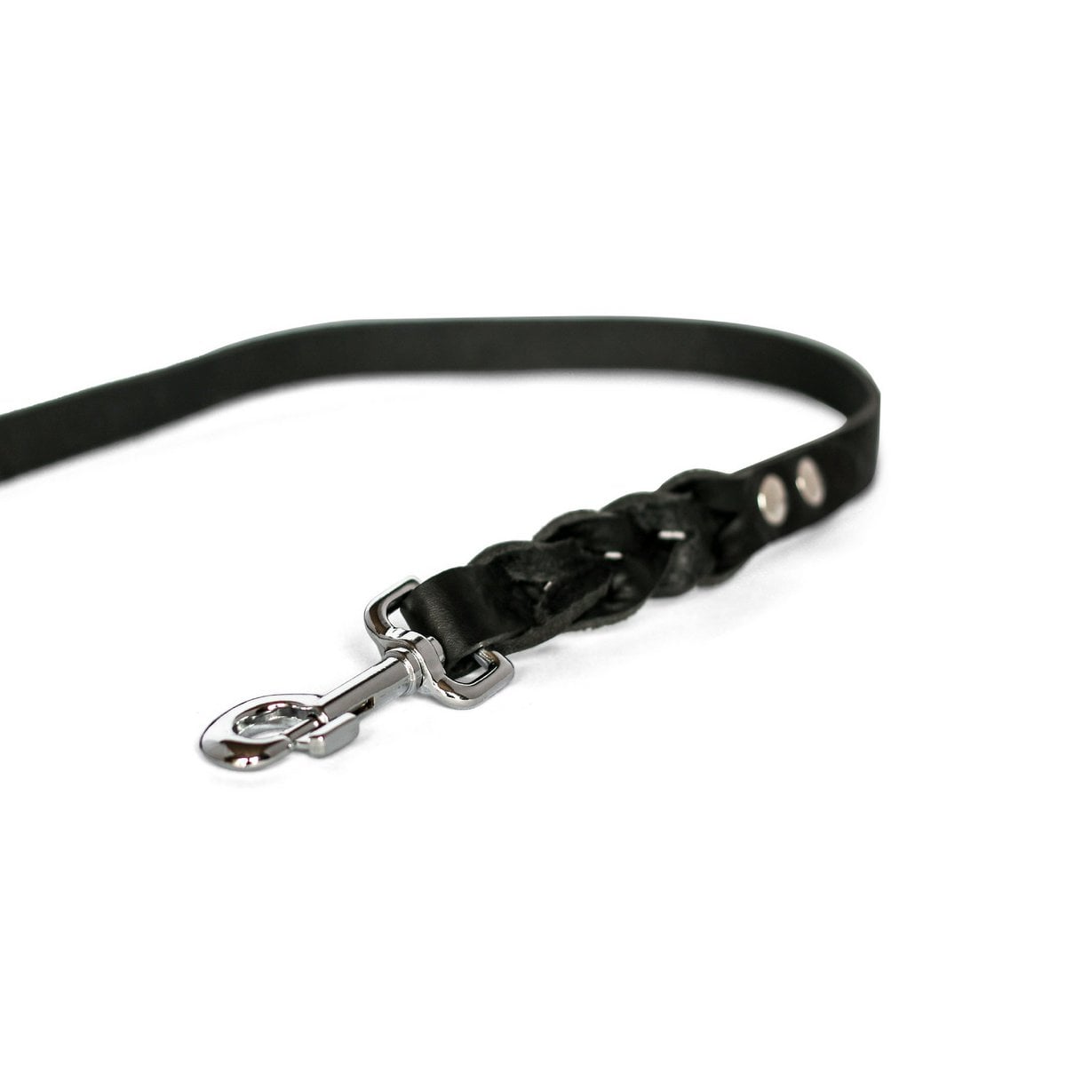 Gedrehte Hundeleine | Schwarz | Leder