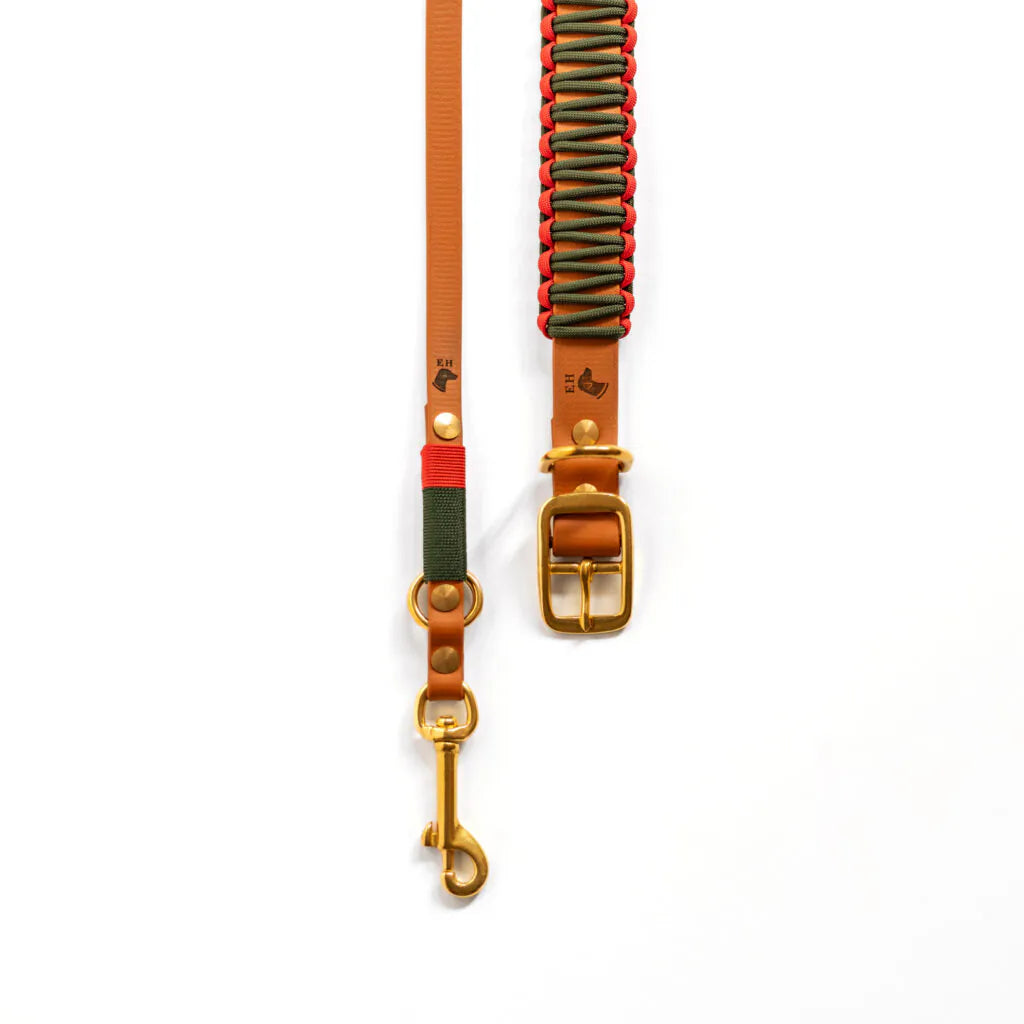 Biothane Paracord Halsband Crimson Pine