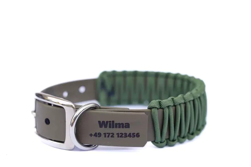 Biothane Paracord Halsband KISS ME NEONgelb