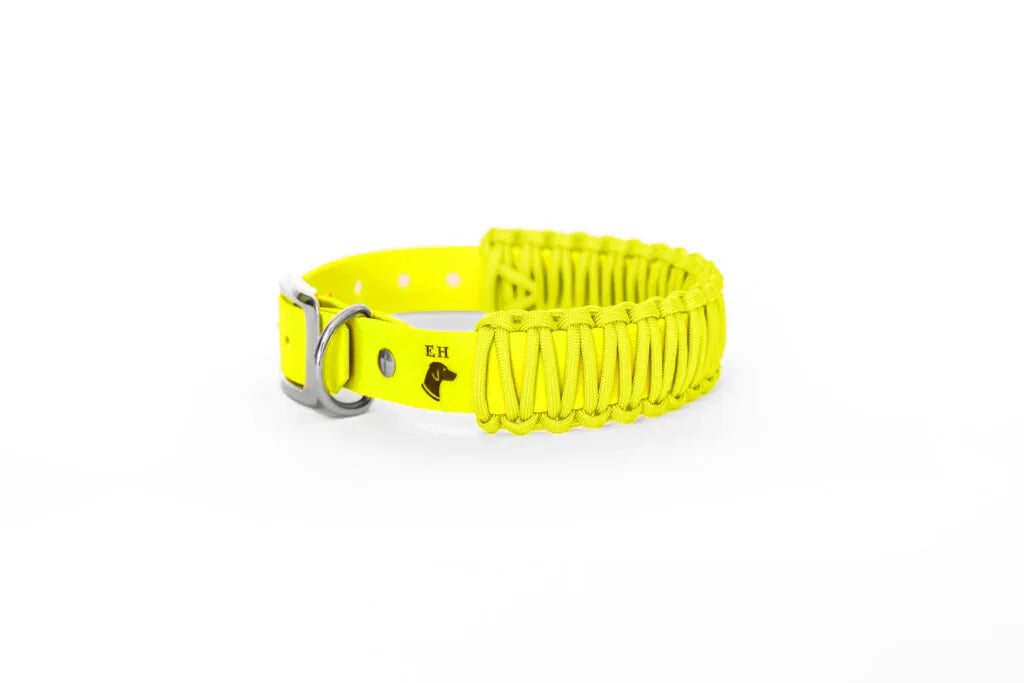 Biothane Paracord Halsband KISS ME NEONgelb