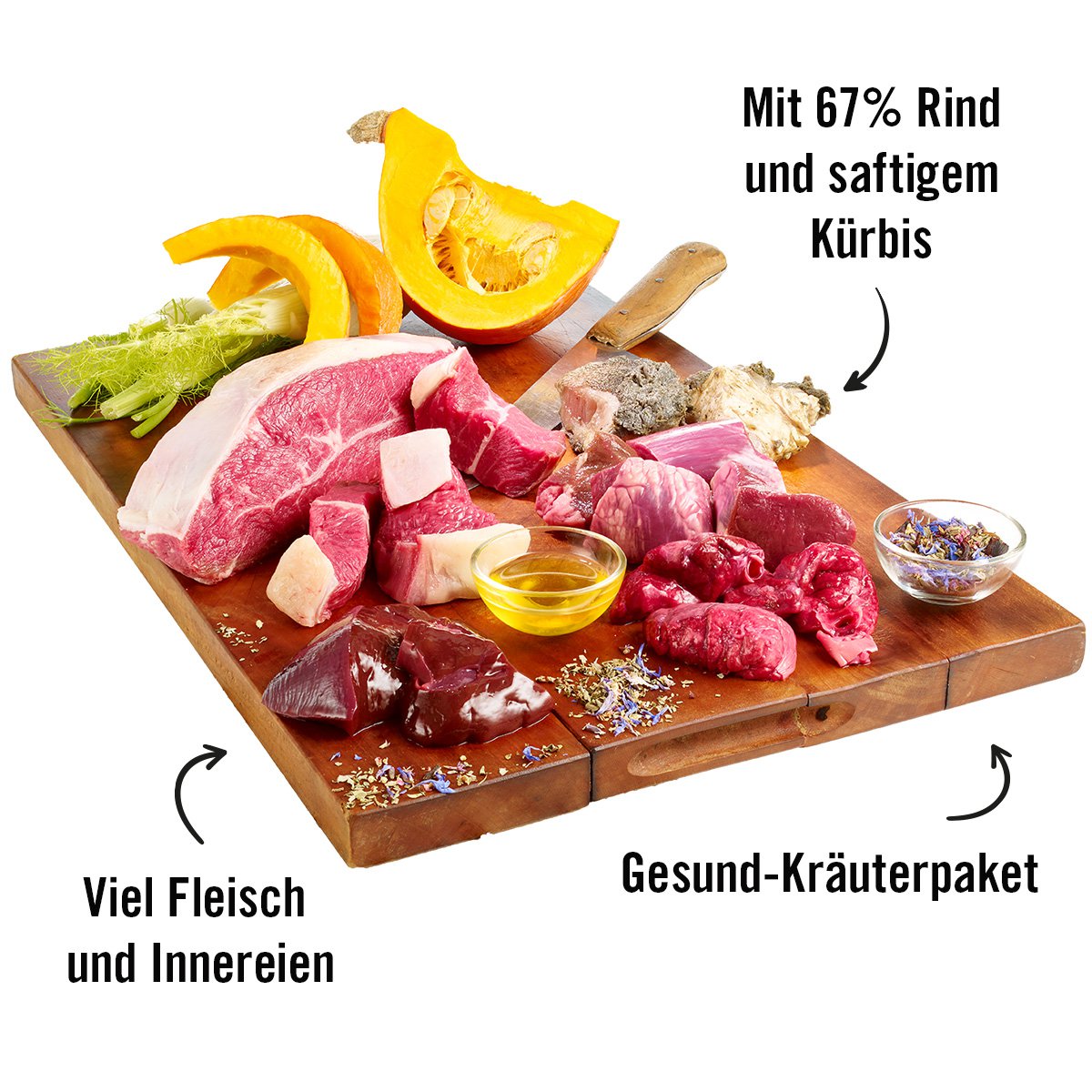 Dogs’n Tiger Adult Premium Hundefutter, Nassfutter, Getreidefrei, Guadn, Rind & Kürbis