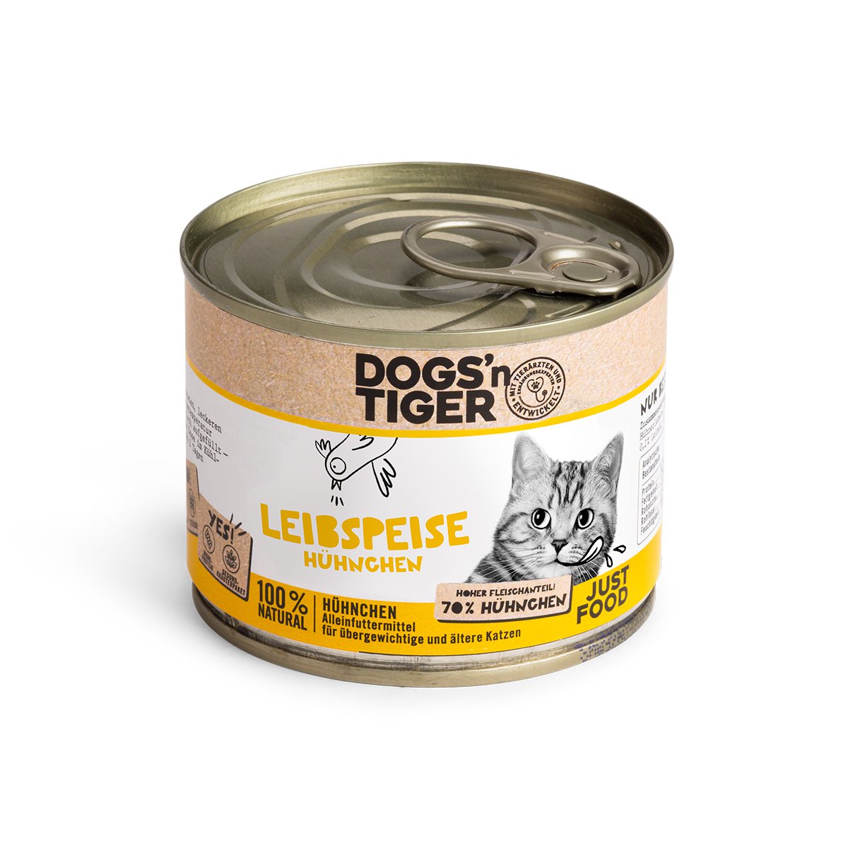 Dogs’n Tiger Adult Premium, Katzenfutter, Leibspeise, Nassfutter, Getreidefrei, Huhn
