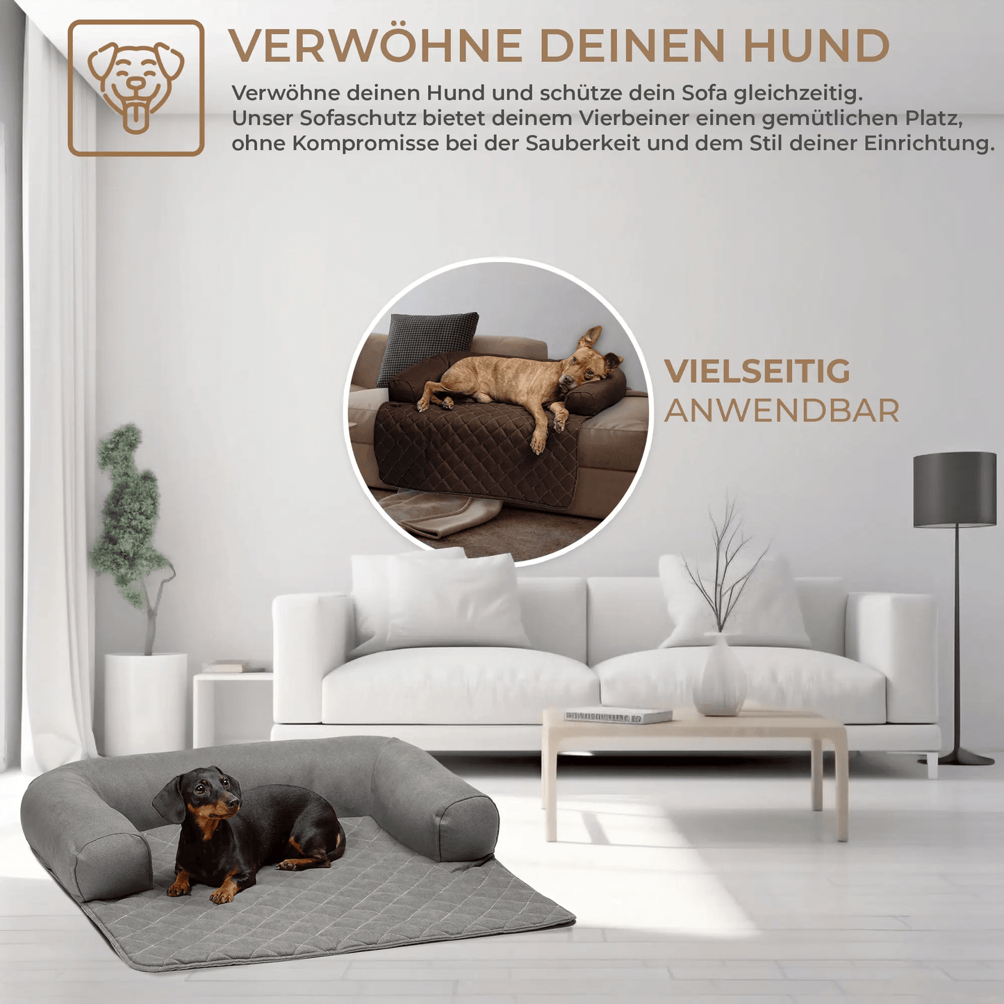 Sofaschutz, Hundedecke mit Rand handgefertigt